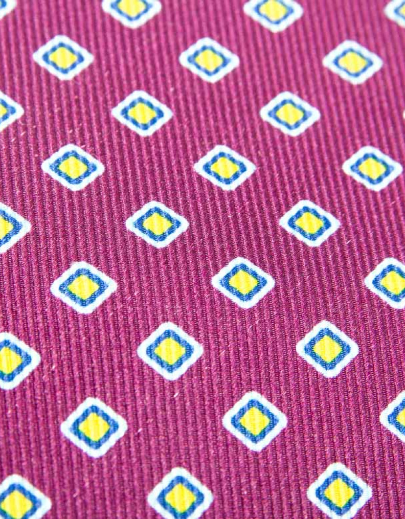 Patrick Hellmann Collection Purple Tie With Yellow Squad 100% Silk image